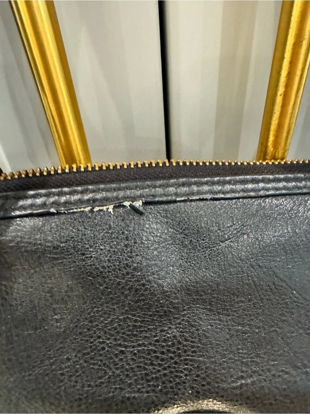Tory Burch Black Leather Satchel with Gold Hardware